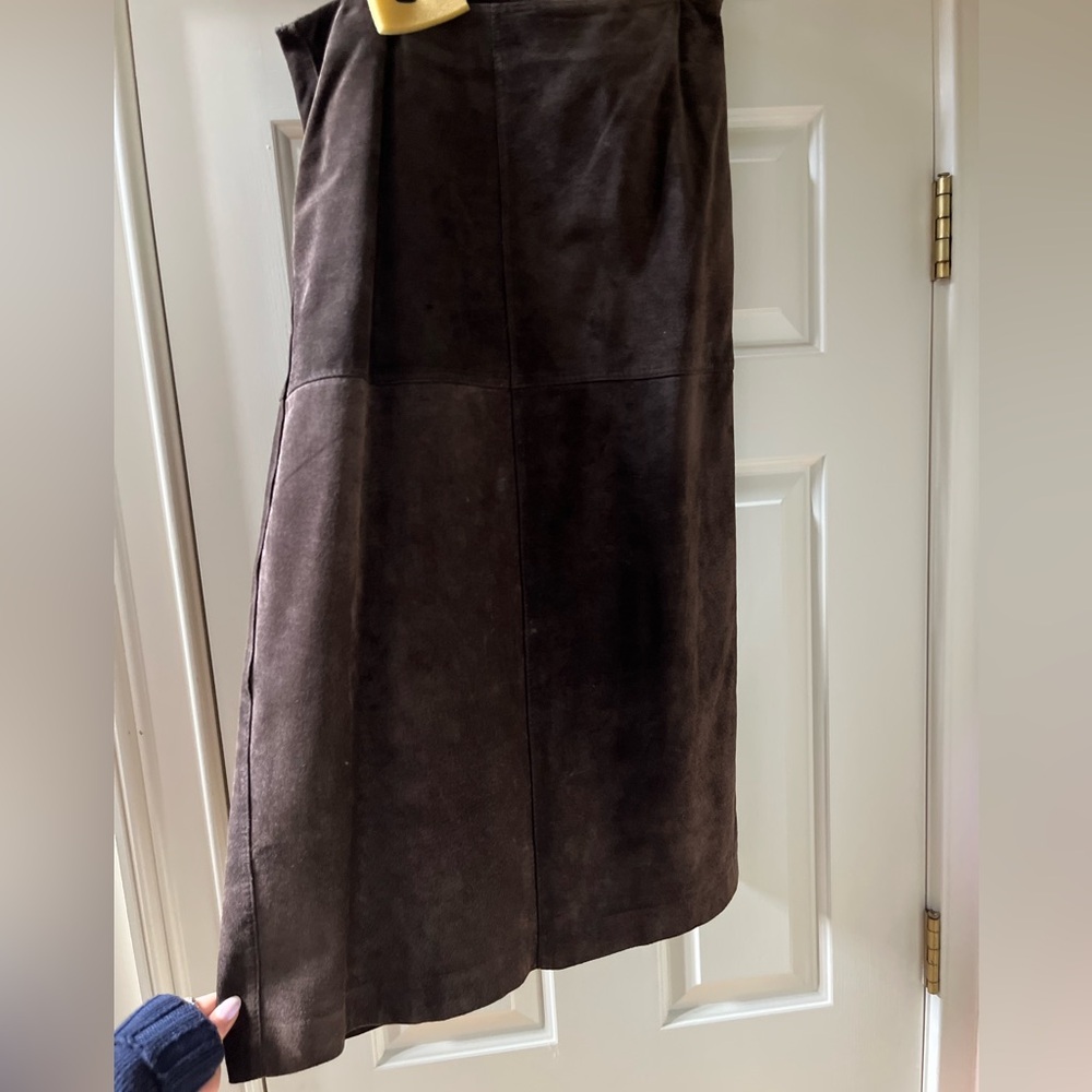 Brown suede Ann taylor midi/maxi skirt